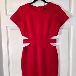 Sexy Red Cut Out Mini Bodycon Dress
